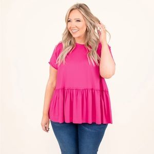 CHIC SOUL Can You Be My Friend Top, Hot Pink